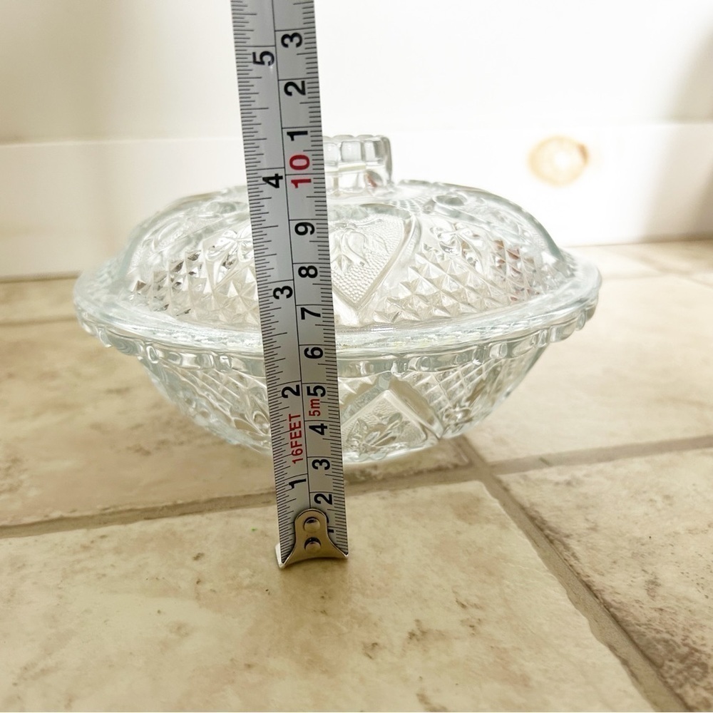 Vintage Cottage-Core Clear Glass Candy Dish, 2 pieces Bundle and Save - Picture 5 of 5